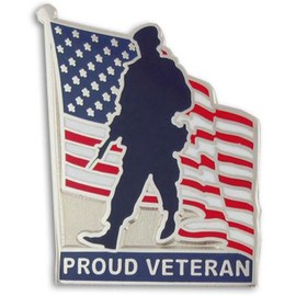 Proud Veteran Military Patriotic Lapel Pin , 1 Piece