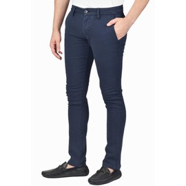 Soroor Skinny Fit Chinos Pants Men - Versatile Mens Chinos Pants for Work, Sleek Tailored Chino Pant, All-Day Stretch Pant Men | Pique Navy - 32L 28W | Premium Pique Cotton Mens Chino