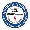 Test Badge "Tested according to DGUV Regulation 3 | 2025-2030" Next Test Date Foil Blue Diameter 20-40 mm Made in Germany, Size: Diameter 30 mm, Material: Pack of 100