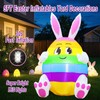 VYBEWAVE 5FT Easter Inflatables Bunny Outdoor Decorations, Blow Up Yard