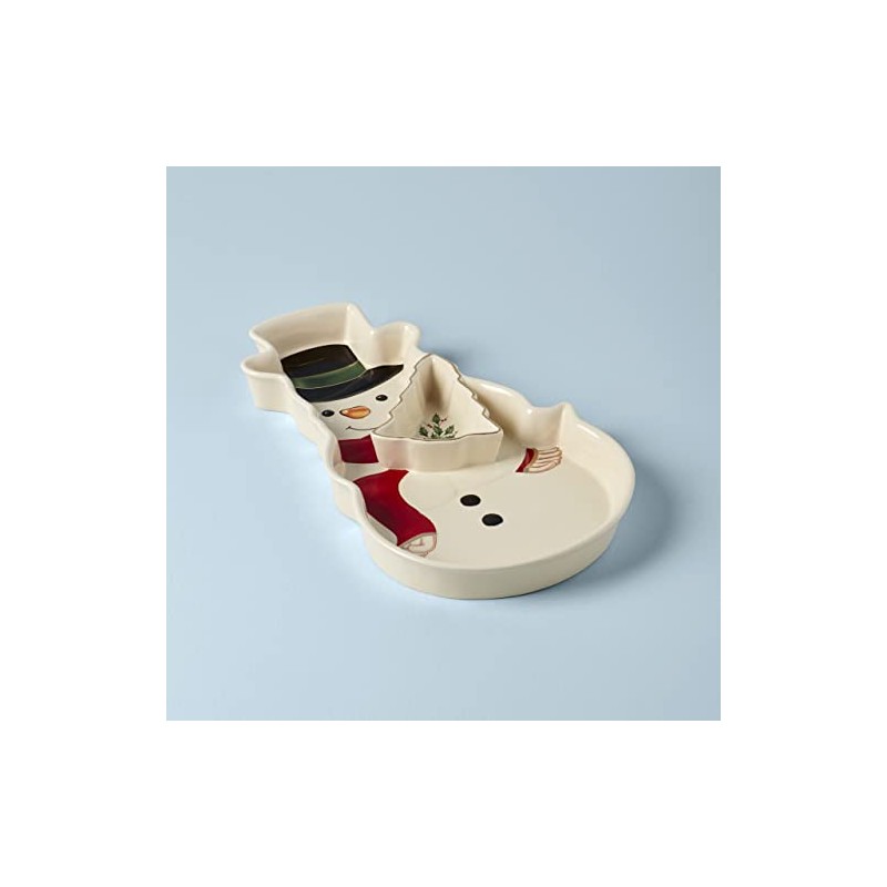 Lenox 886863 Holiday Entertaining Snowman Chip & Dip
