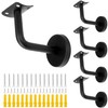 QWORK® Pack of 5 Stainless Steel Handrail Brackets - Black