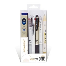 Stationery and Office Supply Pen Pencil Highlighter White Set for school, and desk organization, writing planning or paper accessory, and Desk