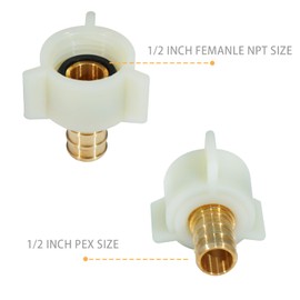 4 Pack PEX Fittings 1/2" x 1/2" PEX Female NPT Threaded Swivel Adapter Brass Crimp Fittings, PEX Plumbing Swivel Fittings, RV PEX Faucet Connector for PEX Tubes