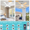 iacaf 52inch White Ceiling Fans with Lights and Remote/App Control,