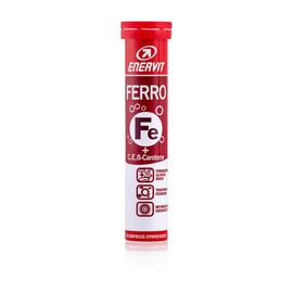 Enervit, Ferro, Integratore in Compresse Effervescenti, Gusto Arancia, Ideale in Ogni Stagione, con Ferro, Vitamina C, Vitamina E e Beta-carotene, Tubo da 20 Compresse