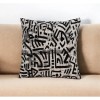Homeroots Black And White Abstract Velvet Throw Pillow
