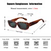 Laurinny Rectangle Sunglasses for Women Men Vintage Square 90s Sunglasses
