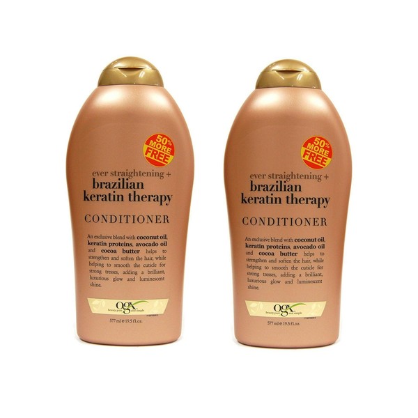 Ogx Conditioner Brazilian Keratin Therapy 19.5 Ounce (576ml) (2 Pack)