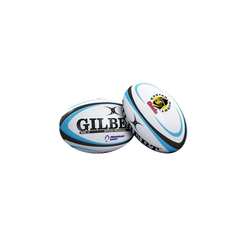 Gilbert Exeter Rugby chiefs replica rugby ball size Midi [white/sky]