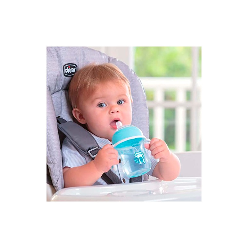 CHICCO, Vaso de Transición con Doble Vávula, 4m+, Color Azul