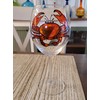 Red Crab Stemmed Hand Painted Wine Glasses Set of 2