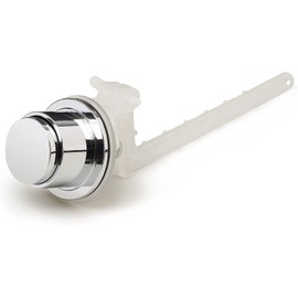 RAVINE Plastic Push Button Flush Lever - Side Mount Toilet Flusher Replacement w/ 8" Arm - Chrome Polished Universal Handle Compatible w/Most Tanks