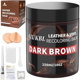 Leather Recoloring Balm, Leather Color Restorer, Leather Restorer for Couches, Leather Scratch Remover, Leather Scratch Repair, Leather Repair Kit for Furniture, Leather Dye (Dark Brown)