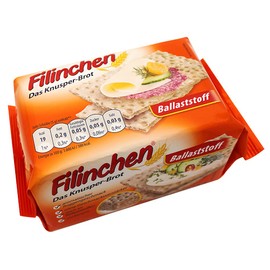 Filinchen Das Crusper-Brot Fibre 3 x 75 g Low Sugar Waffle Bread Crispbread Snack Crispbread Snack Pack of 3