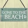 RED OCEAN Gone To The Beach Hanging Plaque Nautical Decor