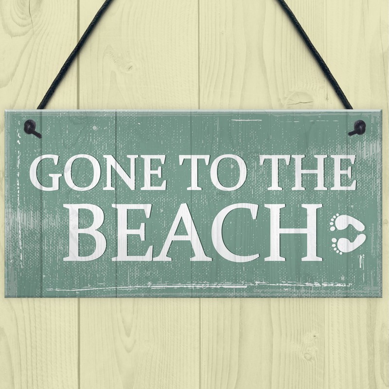 RED OCEAN Gone To The Beach Hanging Plaque Nautical Decor