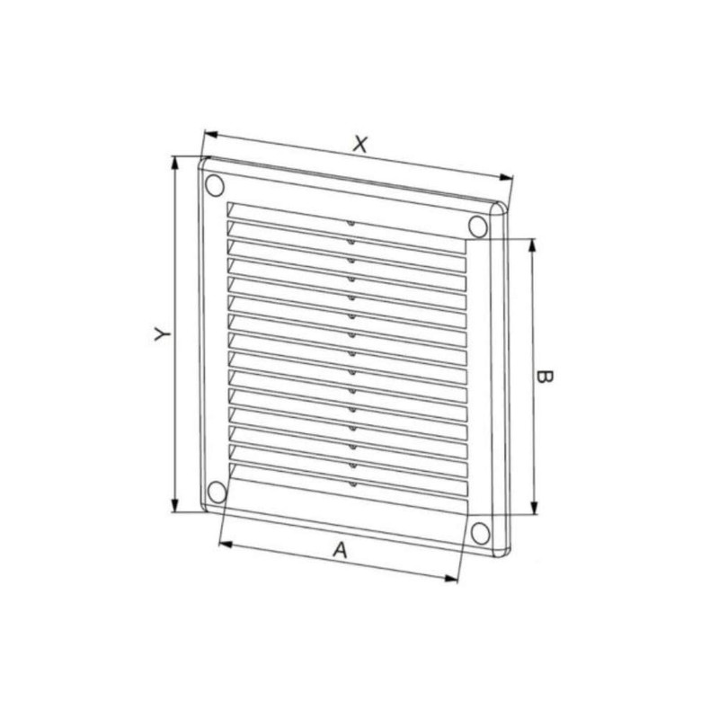 White Air Vent Grille 150mm x 150mm 6'' x 6