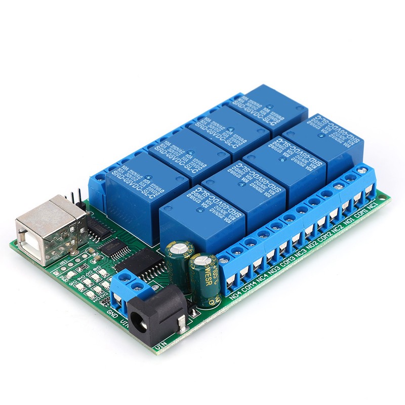 UD23A08 USB Relay Module MultiFunction 8 Channel UART Serial Port