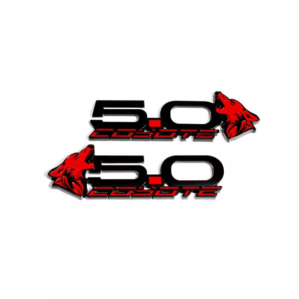 Coyote Badge Shop V4 Howling Coyote Fender Badges - Red