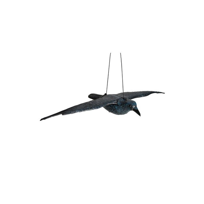 Hillfield Schwarzer Rabe fliegend 80cm Spannweite Kunststoff Taubenschreck Taubenabwehr Vogelschreck