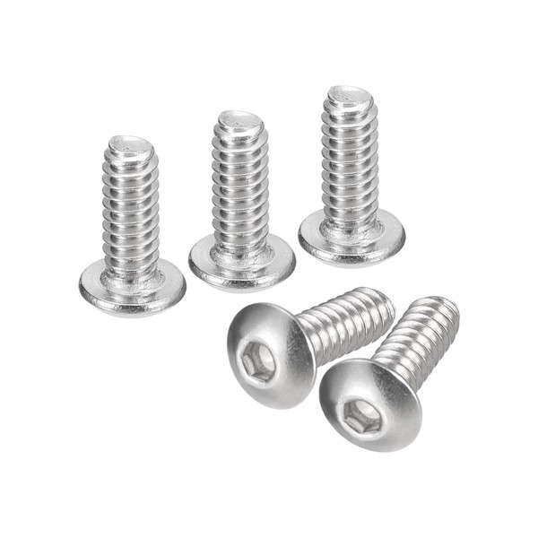 uxcell #6-32x3/8 Button Head Socket Cap Screws, 100pcs 304 Stainless