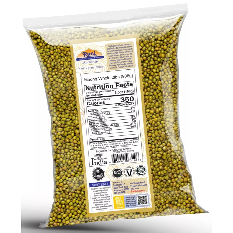 Rani Moong Whole (Ideal for cooking & sprouting) Lentils Indian