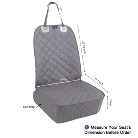 HONEST OUTFITTERS Dog Car Seat Covers, Pet Front Cover for Cars, Trucks, and Suv's - Waterproof & Nonslip Dog Seat Cover(Gray)