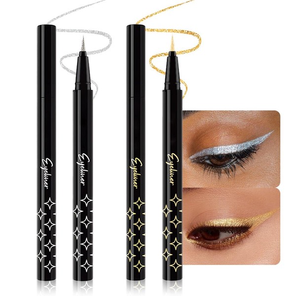 HHLTOH Glitter Diamond Shimmer Liquid Eyeliner, Waterproof, Long Lasting, High