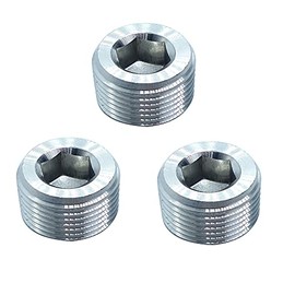 HongBoW Hardware 3 Pcs 3/4" NPT Stainless Steel 304 Internal Hex Countersunk Thread Socket Pipe Plug(Thread O.D: 1.05")