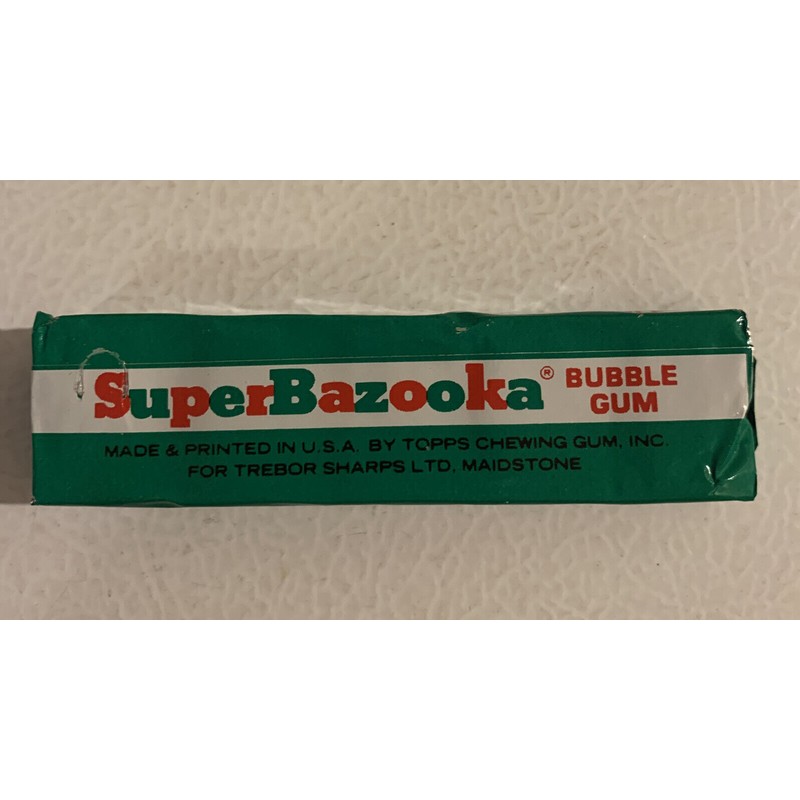 Bazooka Vintage 1970s Super Bazooka Spearmint Bubble Gum UK NOS