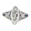 Hsitgexf Vintage Court Style Marquise and Baguette Cut Cubic Ring