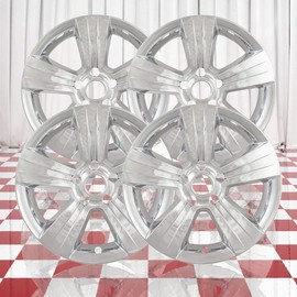 Brighter Design Set of 4 Front and Rear Chrome 5 Spoke 17" Wheel Skins for Jeep Patriot 2011-17