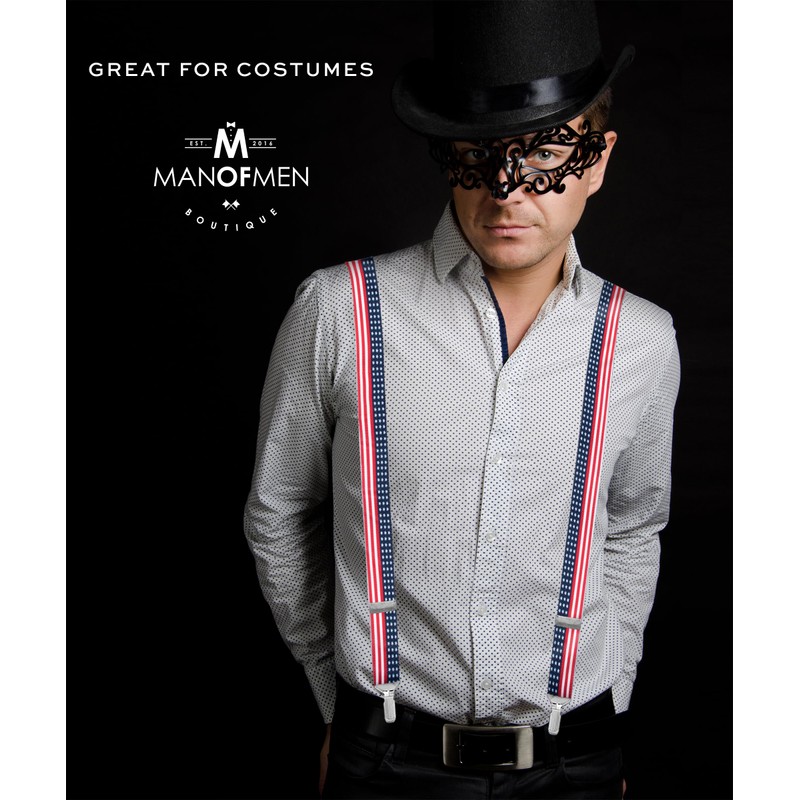 Man of Men Suspenders - Patriotic - US Flag