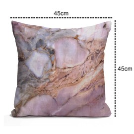 Tomda Pink Marble Decorative Cushion Cover,Marble Cotton Linen Outdoor Pillow Cases Square Standard Throw Pillow Cover Case for Sofa Couch Bed Car 45x45cm 18x18 Inch