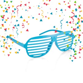 Komonee Gold Shutter Shades Fun Novelty Plastic Party Retro Fancy Dress Costume Prop Rave Club Eyewear Disco Adults 80's Sunglasses