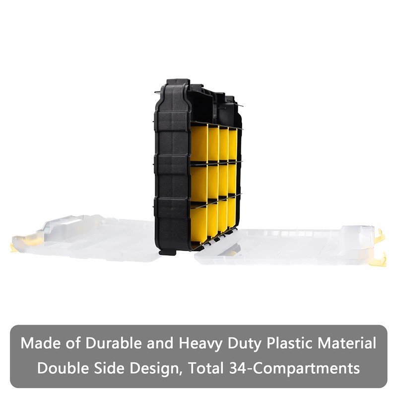 Tools Organizer Box Small Parts Storage Box 34-Compartment Double Side