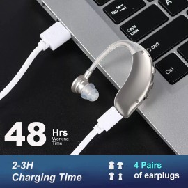 K&FCOPTEE Rechargeable Hearing Aids Seniors BTE Digital Sound Amplifiers Noise Cancelling