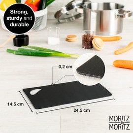 Moritz & Moritz 4-Part Kitchen Cutting Boards 25 x 14.5cm - Chopping Boards for Kitchens - Coloured Chopping Boards Set - Anti-Slip Surface for Safe Cutting Grip Opening - Flexible Chopping mats