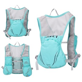 Running Vest for Women Men,Adjustable Chest Straps Running Hydration Vest, Lightweight Reflective Hydration Backpack for Hiking Marathon (Green, One Size)