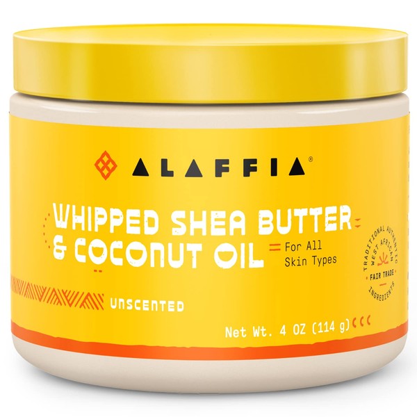 Alaffia Whipped Shea Butter and Coconut Oil, for Smooth, Soft