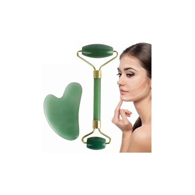 Juego De Rodillos De Jade Y Gua Sha Para Belleza