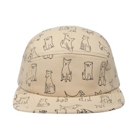 Hatphile Embroidery Print 5 Panel Hat Camp Cap (US, Numeric, 7 1/4, 7 3/8, Cartoon Dog Khaki)