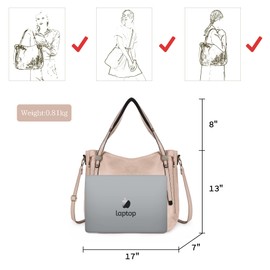 HuxFam Hobo Handbags Purses for Women Vegan Leather Crossbody Shoulder Bags Tote with Adjustable Strap