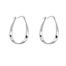 YCYG 925 Silver Mobius Ring Earrings, Medium Size 33mm x 22mm, Suitable for Sensitive Skin, Simple Design, Sling Design with Elegant Packing for Gifts, High Polished Plating, 925 Silver Earrings