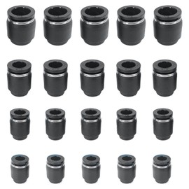 Jienk 20PCS Pneumatic Cap Style Plug Fitting, Push-to-Connect Fitting Plug for 1/4 5/16 3/8 1/2 Tube Air Line Fittings