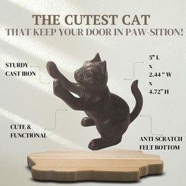 Comfy Hour Antique and Vintage Animal Collection Cast Iron Multifunction Door Stopper - Cat