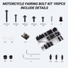OURONOTO 195Pcs Motorcycle Fairing Bolt Kit, 304 Stainless Steel M5