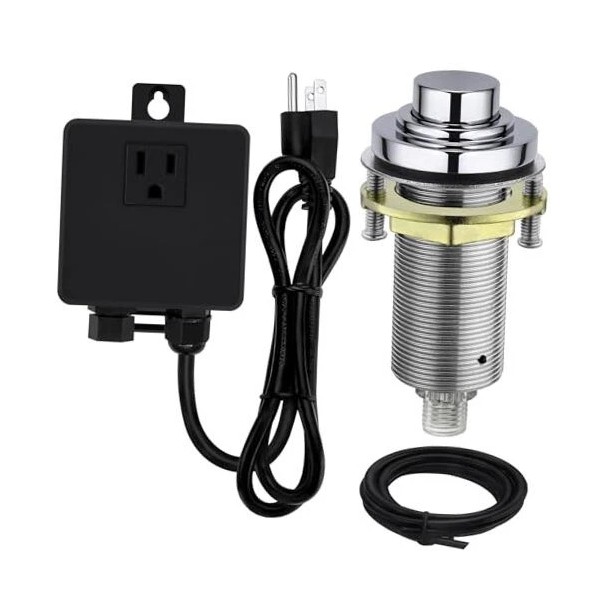 SinkTop Air Switch Kit with Chrome Long Button (Full Brass)