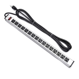 Surge Protector Power Strip 16-Outlet ETL Certified Heavy Duty Metal Power Socket with Circuit Breaker and 15 FT Long Cord